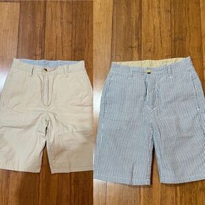 Jack Thomas boys reversible shorts seersucker/khaki size 8 NWOT